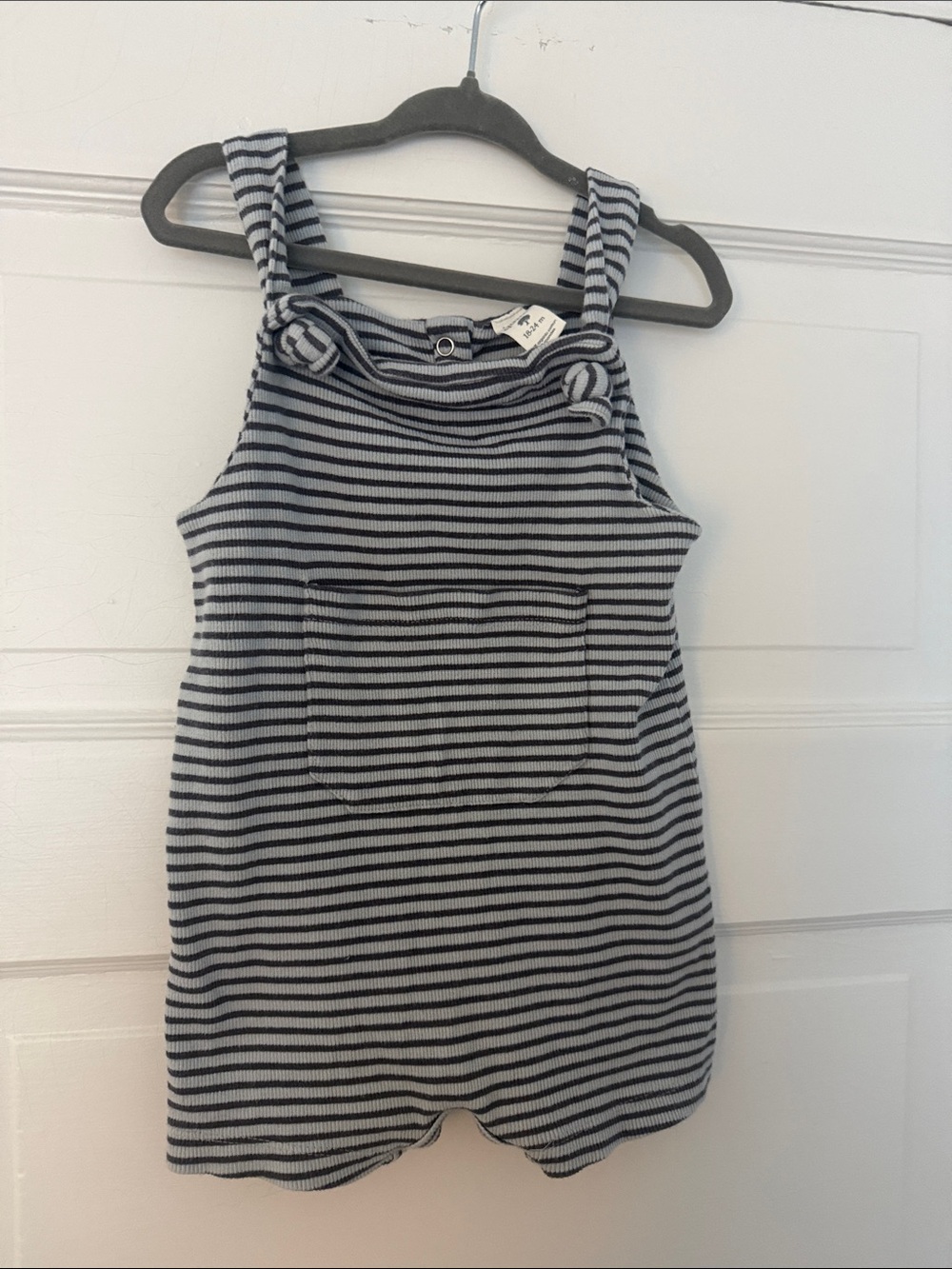 kate quinn Striped Knit Romper Dress - Gray & Black